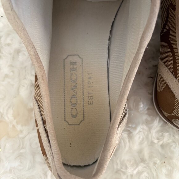 WOMENS COACH DALIA F0007/K05 BROWN SIGNATURE "C" JACQUARD SNEAKERS SIZE 10M - Picture 9 of 12